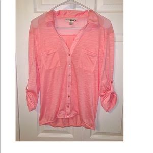 Bubble Gum Pink Button Down Shirt👚